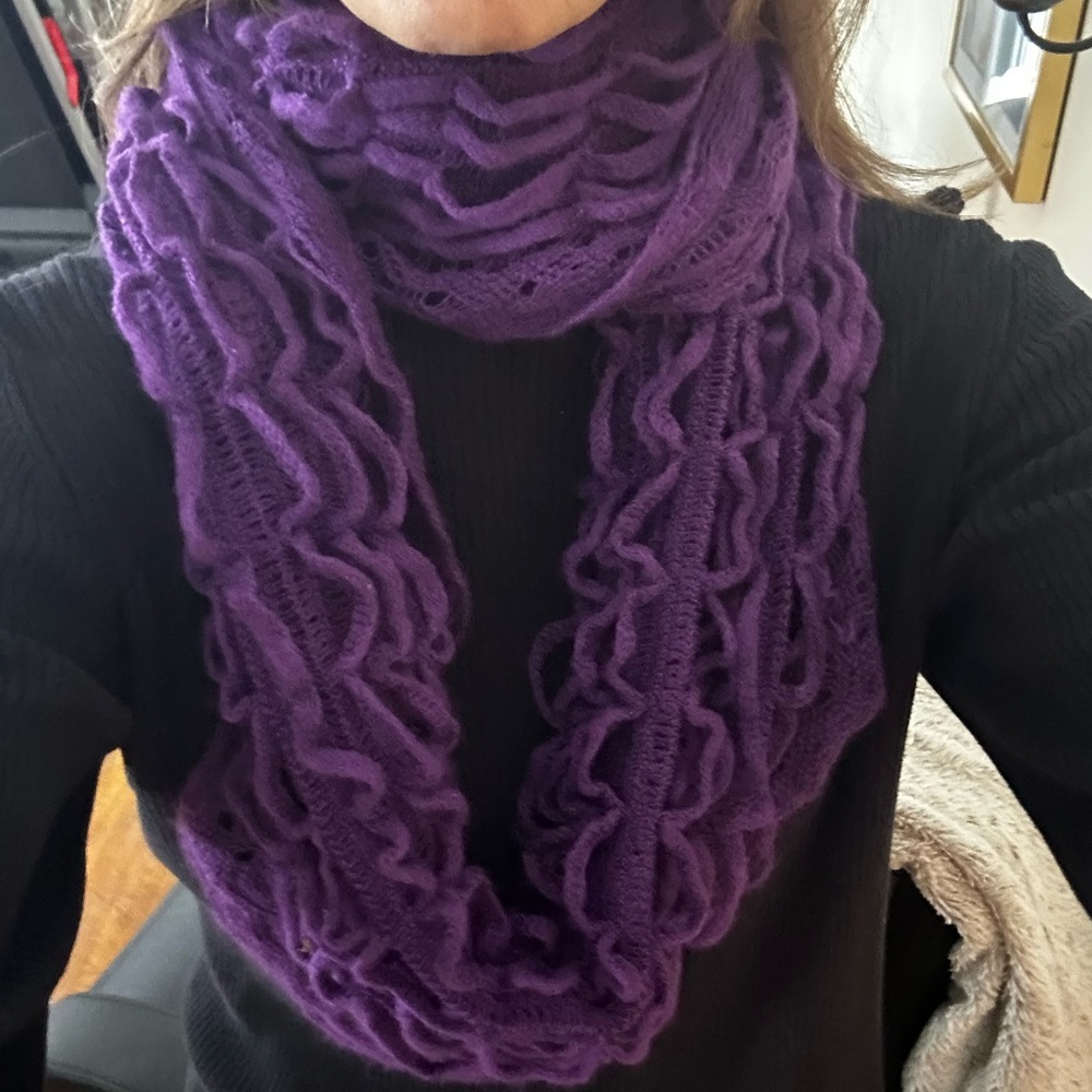 Luxurious Purple Ruffle Scarf
